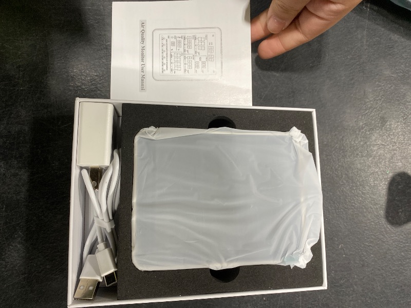 Photo 1 of Professional Indoor Air Quality Monitor with AQI Alarms, Portable Real-Time Detector for Home Cars Plants and Pets (Cold White)