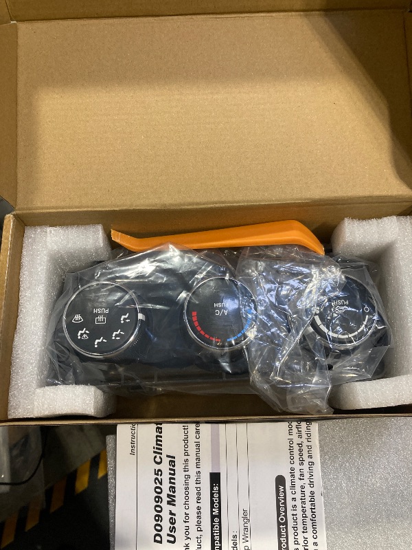 Photo 1 of 68197433AB HVAC A/C Heater Climate Control Module - Compatible with Jeep Wrangler 2014-2018 - Replaces 68197433AA - Direct Fit Replacement Control Panel