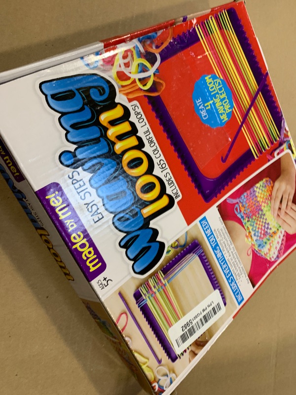 Photo 1 of Made By Me Easy Steps Weaving Loom for Kids, Includes 165 Loom Loops & 1 Weaving Loom with Loom Hook, Makes 4 Projects, Hook & Loop Potholder Kit, DIY Weaving Kit, Potholder Loom Kit, Kids Crafts