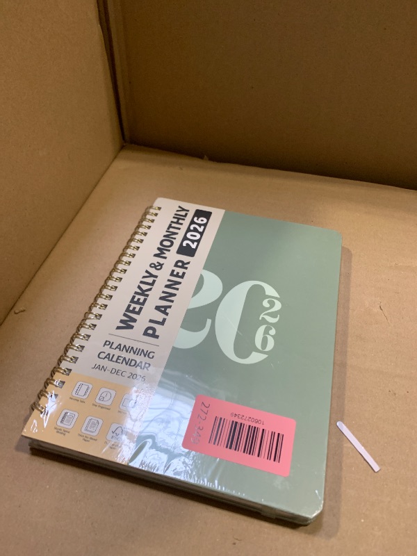 Photo 1 of 2026 Planner, Weekly and Monthly Calender Planner, Jan 2026 to Dec 2026, Hardcover 2026 Calendar Book with Tabs & Inner Pocket, Office Home School Supplies for Women & Men - A5 (6.3" x 8.5"), Green