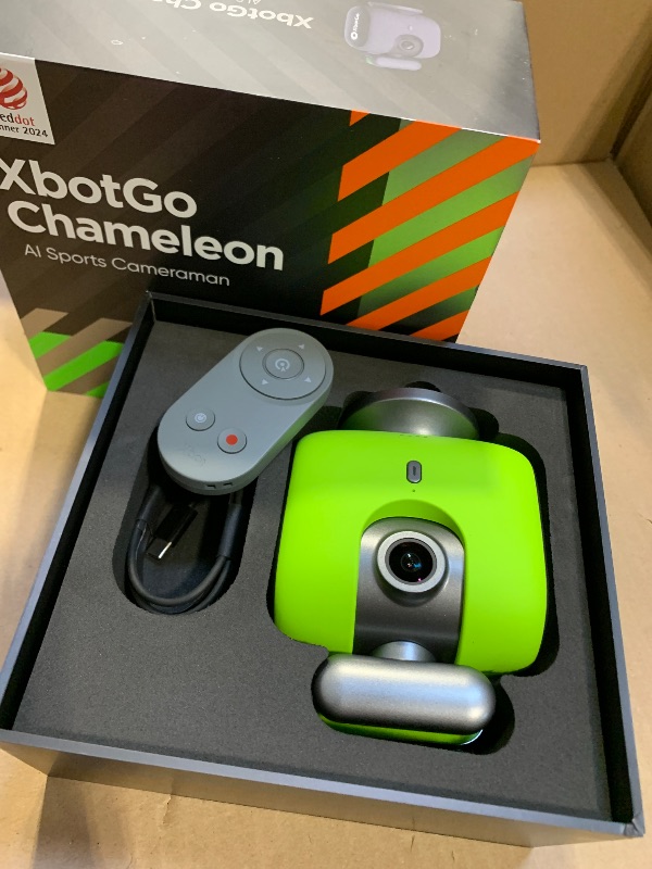 Photo 1 of XbotGo Chameleon AI Auto Sports Action Camera - 4K 60FPS Soccer Camera and Basketball Tracking Camera for Team Sports, Live Streaming, No Subscription, Works with iOS & Android (Lemon Green)