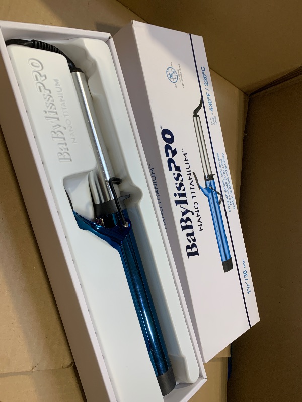 Photo 1 of BaBylissPRO Nano Titanium Professional 1.5" Curling Iron with Extended Barrel Perfect for Longer Hair