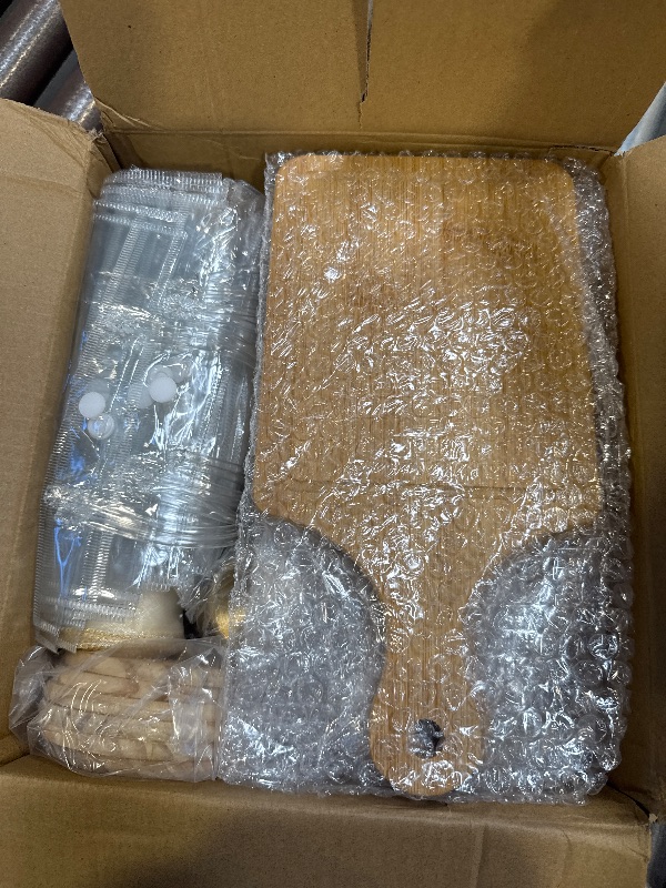 Photo 1 of 80Pcs Baby Shower Prizes for Game Winners 6 Sets Cheese Board Honey Dipper Stainless Steel Charcuterie Utensils Set Towel Thank You Card and Gift Bags for Baby Shower Wedding Bridal Shower Favors