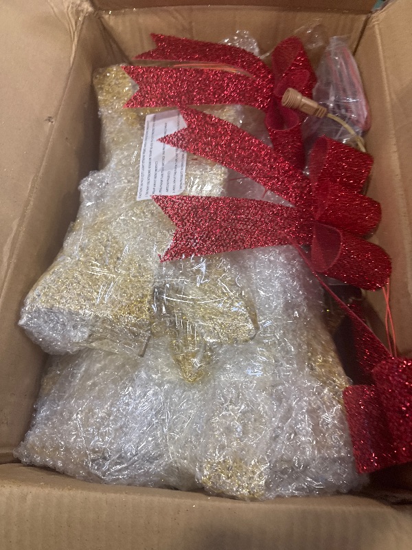 Photo 1 of 45" Large Outdoor Lighted Christmas Reindeer Family Set Decor, 3Pcs Handmade Light Up Xmas Deer Decoration with Stakes, Safe Material LED Plug and Play Outside Holiday Ornaments for Yard Lawn Garden