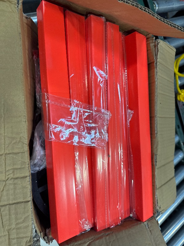 Photo 1 of 4 Pack Traffic Delineator Post Cones with Weighted Base & Reflective Collars, Adjustable Orange Traffic Safety Barrier with Plastic Chains for Parking Lot Driveway Road