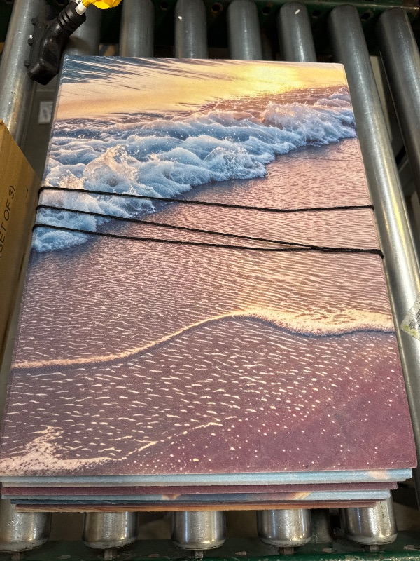 Photo 1 of AUSLET 8 Pack Decorative Sound Absorbing Panels, Sound Absorbing Wall Art, 48X32 Inches Acoustic Wall Art for Decoration, Art Acoustic Panels, Acoustic Treatment, Adhesive Included, Sunrise Beach