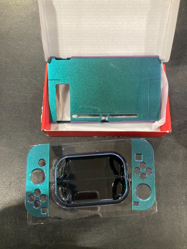 Photo 1 of eXtremeRate PlayVital Cover for Nintendo Switch, Protective Case Protector for Switch, Shock-Absorbent Anti-Scratch Dockable Easy to Install Durable Hard Shell Game Accessories, Chameleon Green Purple