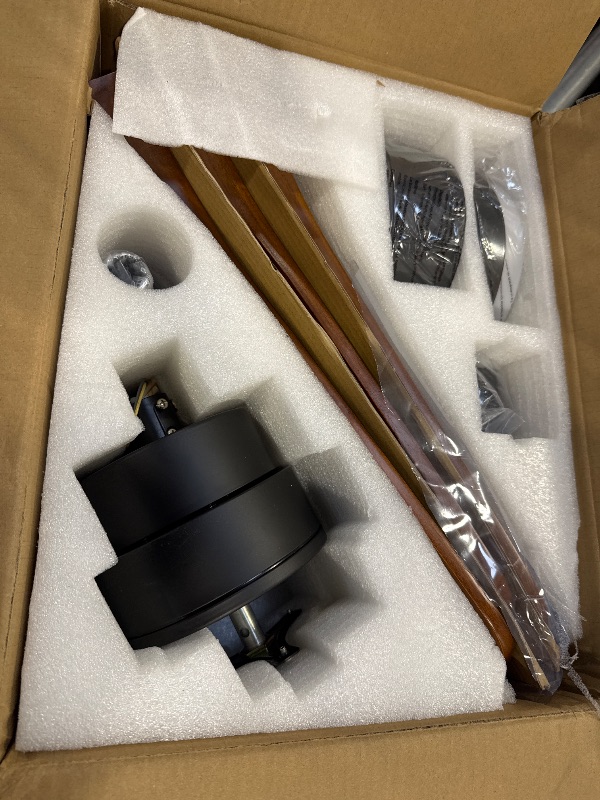 Photo 1 of XBIBI 42 Inch Ceiling Fans with Lights and Remote, Modern 3 Blades Wood Ceiling Fan with light, 6 Speed Quiet DC Motor, Indoor Outdoor Ceiling Fan for Patio Bedroom Living Room Kitchen Office