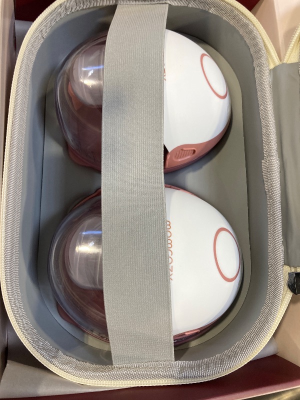 Photo 1 of Momcozy Breast Pump Hands Free Mobile Style | M6, Wearable Breastfeeding Pump Ideal Rhythm for More Milk, DoubleFit Flange More Fit & Discreet with 3 Modes & 9 Levels, 24mm - 2 Pack Cozy Red
