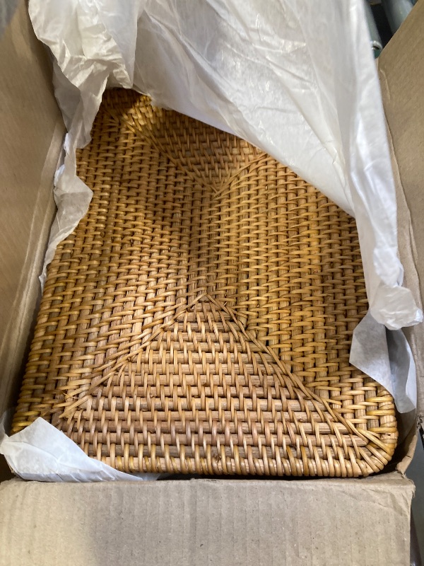 Photo 1 of GaiaMade Handwoven Rattan Basket With Lid, Natural Wicker Storage Basket with Detachable Divider for Organizing, Large Wicker Basket With Lid for Storage and Decoration