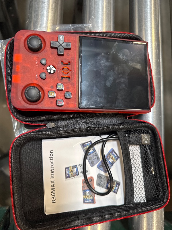 Photo 1 of R36MAX Retro Gaming Console, 4.0 Inch Handheld Game Console with 64GB Classic Video Games Inchluded,Support 30+ Simulators,Hand Held Game Console for Christmas (Red)