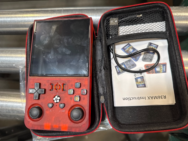 Photo 1 of ***PLEASE READ NOTE*** R36MAX Retro Gaming Console, 4.0 Inch Handheld Game Console with 64GB Classic Video Games Inchluded,Support 30+ Simulators,Hand Held Game Console for Christmas (Red)