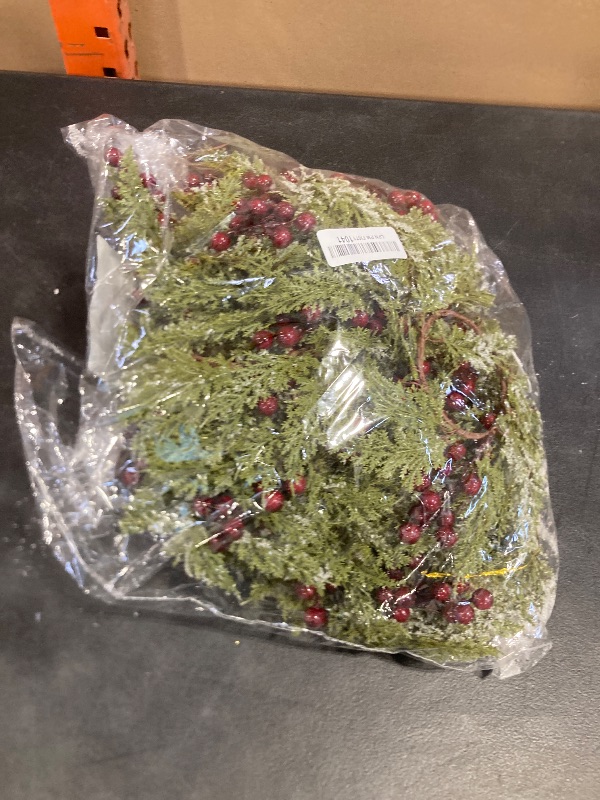 Photo 1 of 18 Pieces 8" Mini Christmas Wreaths - Small for Kitchen Cabinet/Window/Front Door, Artificial Red Berries & Pinecones, Christmas Candle Rings, Table/Farmhouse Decoration (No Ribbon)