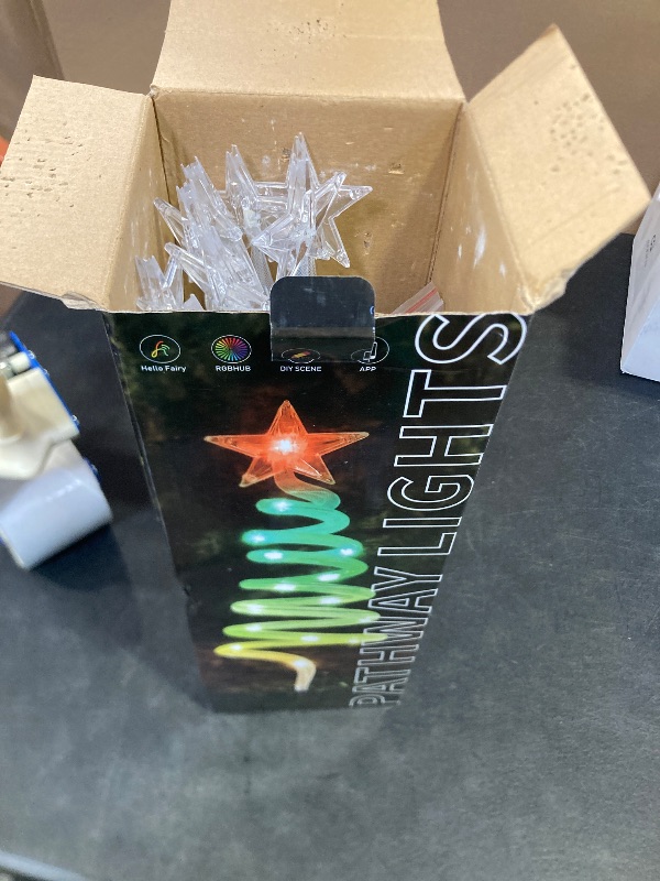 Photo 1 of 8 Packs Smart Spiral Christmas Tree Pathway Lights, 120 LEDs RGB Outdoor Spiral Tree Lights with APP & Remote Control, Music Sync, Waterproof Walkway Lights for Yard, House and Pathway Decor (1.5FT*8)