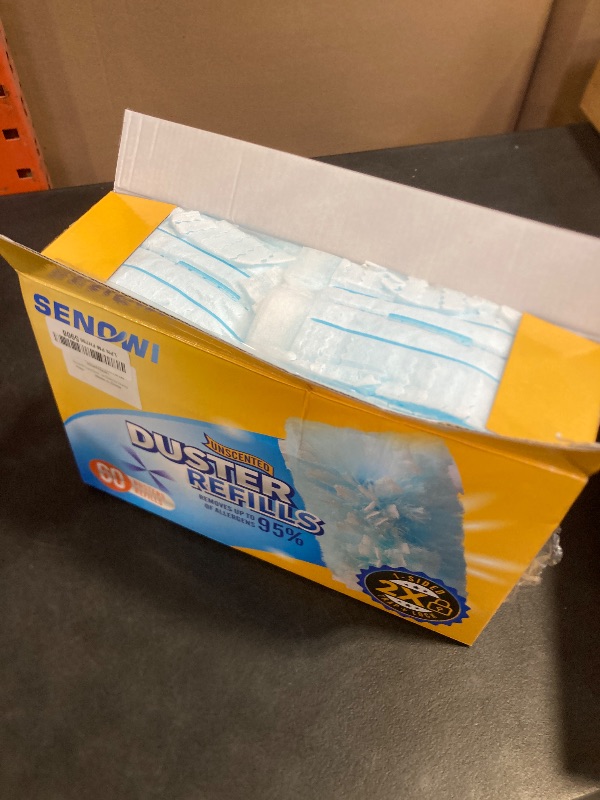 Photo 1 of 60 Count Electrostatic Duster Refills Compatible with Swiffer Duster, Multi-Surface Dusting Refills, Microfibre Dusters for Cleaning, Unscented