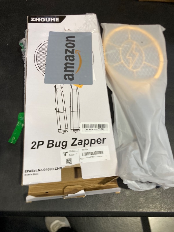 Photo 1 of 2 Pack Electric Fly Swatter, Handheld Bug Zapper Racket for Outdoor & Indoor, Mosquito Zapper Racket Battery Powered Tennis Mosquito Rackets for Insect