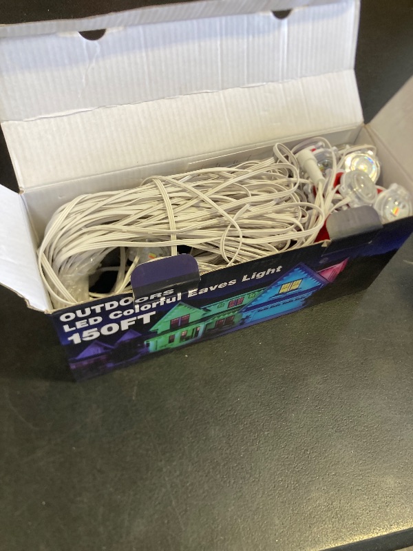 Photo 1 of 150FT Permanent Outdoor RGB Lights - Waterproof Smart LED Eaves Lights with App/Remote Control, Music Sync & DIY Scenes, Perfect for Christmas, Halloween, Parties & Daily Decor, Ideal for House Roof