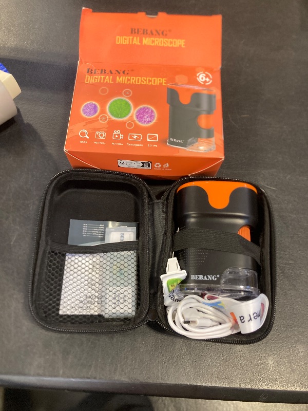 Photo 1 of 1000X Handheld Microscope for Kids 4K 2.0" Screen Rechargeable Mini Pocket Digital Microscopes w/Slides Kit Portable Edu Gift Age 4-6 8-12 Children Students