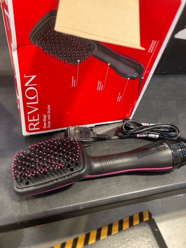 Photo 1 of REVLON One-Step Hair Dryer and Styler, All-in-One Detangling and Straightener Brush for Salon-Quality Smooth, Straight Hair, More Shine and Less Frizz, Black