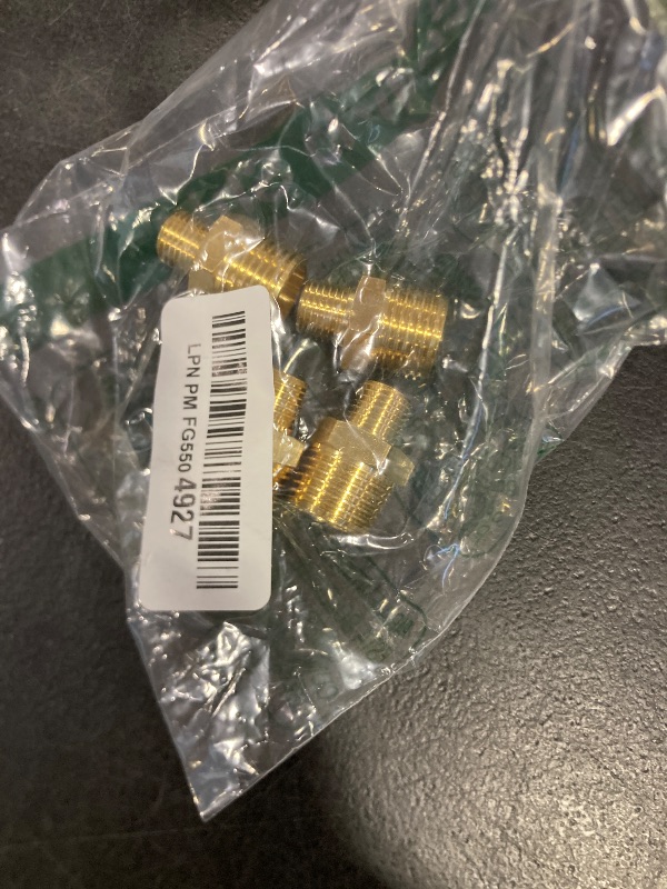 Photo 1 of 4PCS Solid Brass Reducing Hex Nipple Adapter Set - 1/2" NPT Male to 1/4" NPT Male Pipe Fittings for Plumbing, Fuel Lines, and Pneumatic Systems
