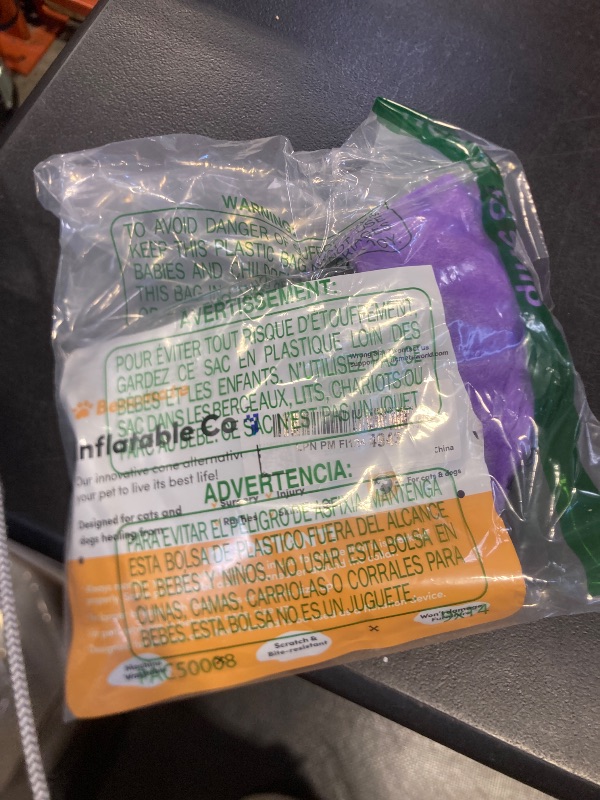 Photo 1 of BENCMATE Inflatable Dog Cone Collar Alternative, Soft Dog Cone for Small Medium Large Dogs and Cats, Neck Recovery ECollar Donut Collar After Surgery (Small, Purple)