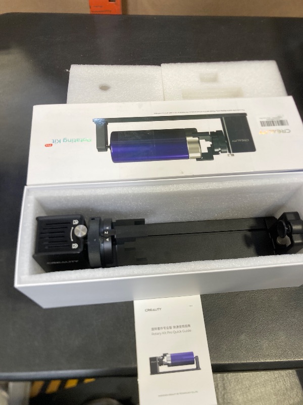 Photo 1 of Creality Rotary Roller Pro, Laser Engraver Accessories 3-in-1 Kit for Falcon and Other Engraving Machines, Jaw Chuck for Glass, Cylindrical Objects, Ring, Cups, Pens