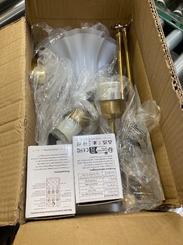 Photo 1 of **INCOMPLETE** Flower Battery Operated Wall Sconce Set of 2,Rechargeable Wall Lights with 5400mAh Dimmable Bulbs and Remote,12 Colors Wireless Wall sconces,Wall Lamps for Bedroom Living Room Hallway Wall Decor(Gold)