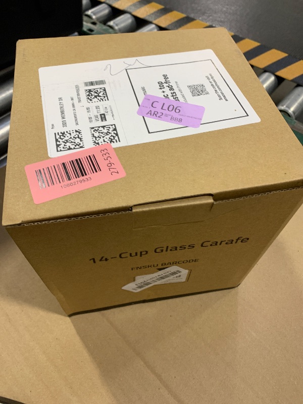 Photo 1 of 14-Cup Glass Replacement Coffee Carafe Compatible with Cuisinart Coffee Maker Models DCC-2200, DCC-2600, DCC-2800, DCC-3200, and DCC-3200P1, Coffee Pot Decanter Pitcher, Black Handle