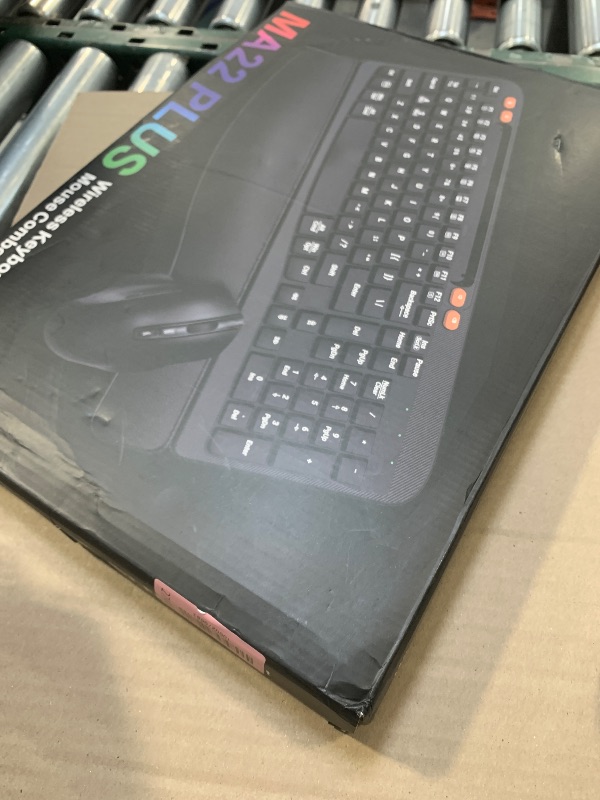 Photo 1 of Wireless Keyboard and Mouse Combo, Ergonomic Wave Keys, Cushioned Palm Rest, Rechargeable, Phone Holder, Natural Typing, 2.4G Lag-Free, Full Size Keyboards Cordless Set for Windows/Mac -SABLUTE