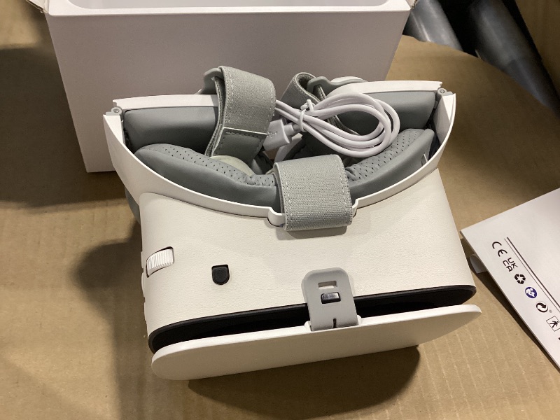 Photo 1 of VR Headset for Phone, Virtual Reality Glasses with Bluetooth Headphones for Adults and Kids Play 3D VR Games Movies (White VR Only)