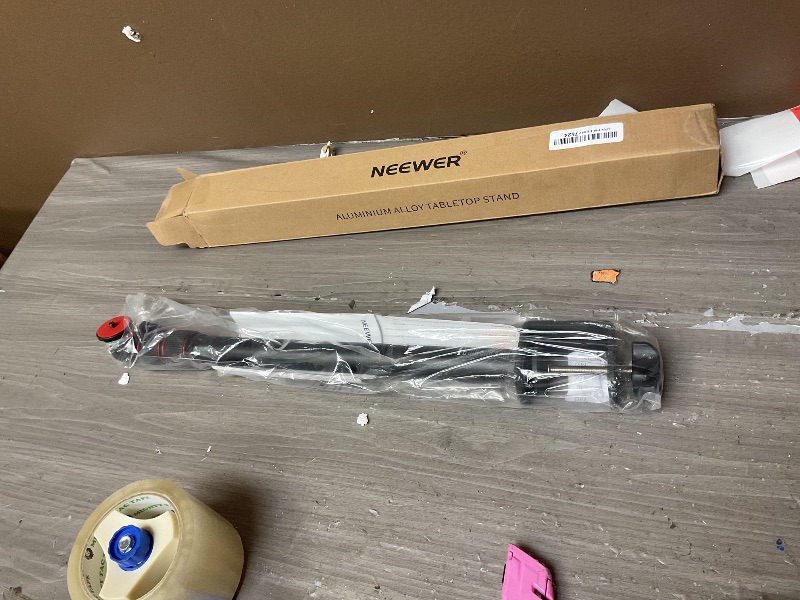 Photo 1 of NEEWER Extendable Camera Desk Mount with Ball Head, 17"-40" Adjustable Table Light Stand with 1/4" Screw & C Clamp for DSLR Camera, Ring Light, Live Stream, Vlog, Max Load: 6.6lb/3kg, TL283 (RED)