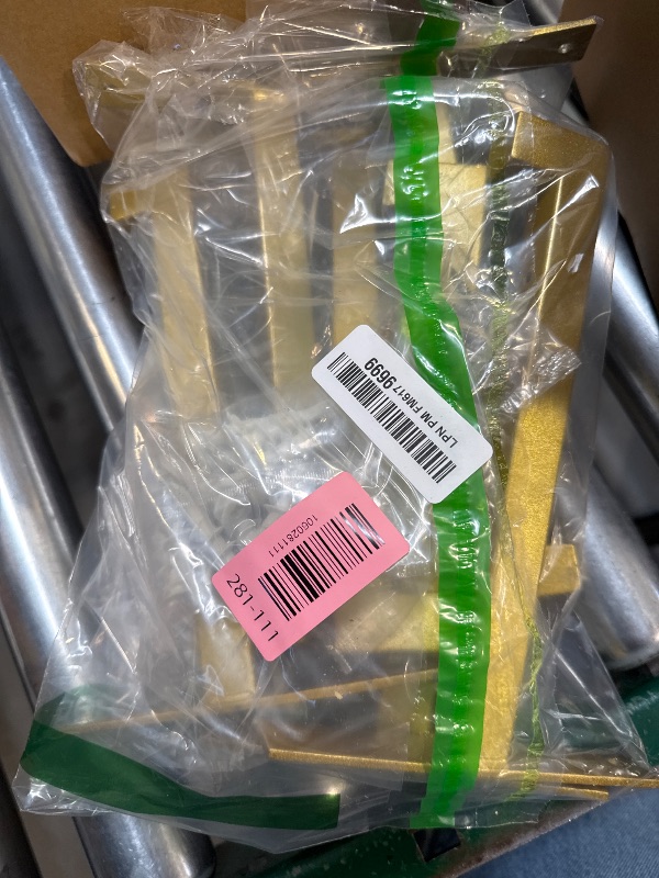 Photo 1 of 6 Pcs Heavy Duty Shelf Brackets 8 Inch Wall Mounted Industrial Metal Shelving Supports with Lip Gold