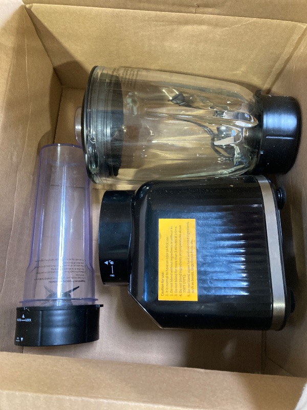 Photo 1 of ***PARTS ONLY*** GDOR Professional Blender for Smoothies, 5 Functions, 1200 Peak Watts Smoothie Blender, 52 Oz Glass Jar & 24 Oz To-Go Cup Combo, Ice Crushing & Frozen Fruit, Self-Cleaning, Black