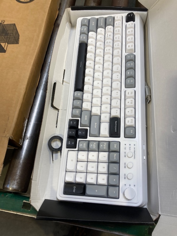 Photo 1 of AULA 99 Wireless Keyboard, Custom Computer Keyboard, Tri-Mode Bluetooth 5.0/2.4GHz/USB-C Cute Creamy Gaming Keyboards with Number Pad, RGB Backlit Media Knob Programmable Keybaord for PC Gamer - Grey