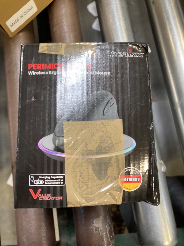 Photo 1 of Perixx PERIMICE-719RX Wireless 2.4G Rechargeable Ergonomic Mouse - Duo Wired and Cordless Charging Feature - Wireless Charger Included - Black