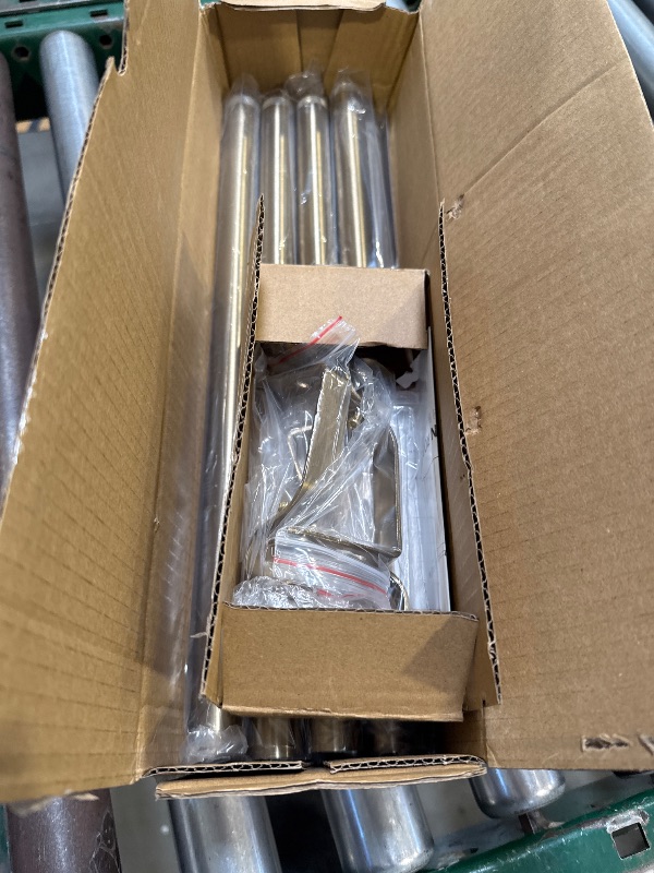 Photo 1 of Warm Gold Curtain Rods for Windows 72 to 144 Inches Adjustable Length Heavy Duty 1" Diameter Brass Bronze Long Window Curtain Rod with Solid Metal Finials for Outdoor Farmhouse Bedroom Living Room