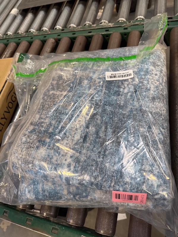 Photo 1 of LEPEII 5x7 Area Rugs, Abstract Rugs for Living Room, Indoor Non-Slip Washable Rug for Bedroom, Dining Room, Low Pile Home Decor Neutral Area Rug-Blue