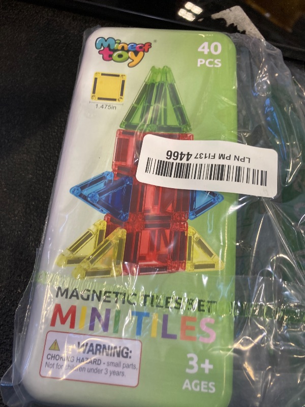 Photo 1 of 40PCS Mini Magnetic Tiles Toddler Travel Essentials Toys with Case Set, Magnetic Building Blocks Kids Games, Montessori Preschool Education Sensory Toys for 3 4 5 Year Old Boys Girls Birthday Gifts