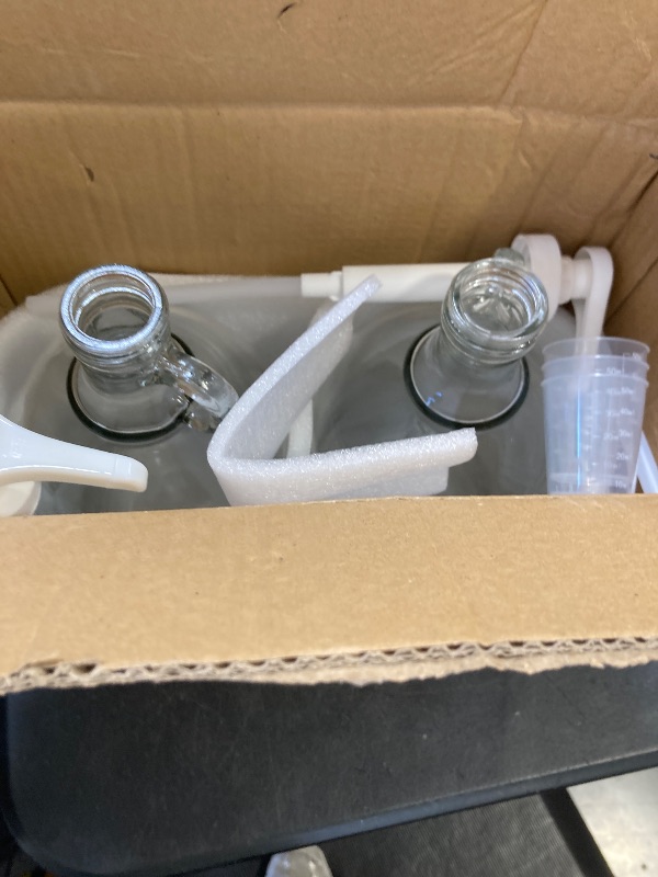 Photo 1 of 2 Pcs Glass Liquid Laundry Detergent Dispenser with Cup Holders, Half Gallon Dispenser for Laundry Room (64 oz. Each), Laundry Detergent Bottles with Pump Dispenser -Includes Labels, Measuring Cups