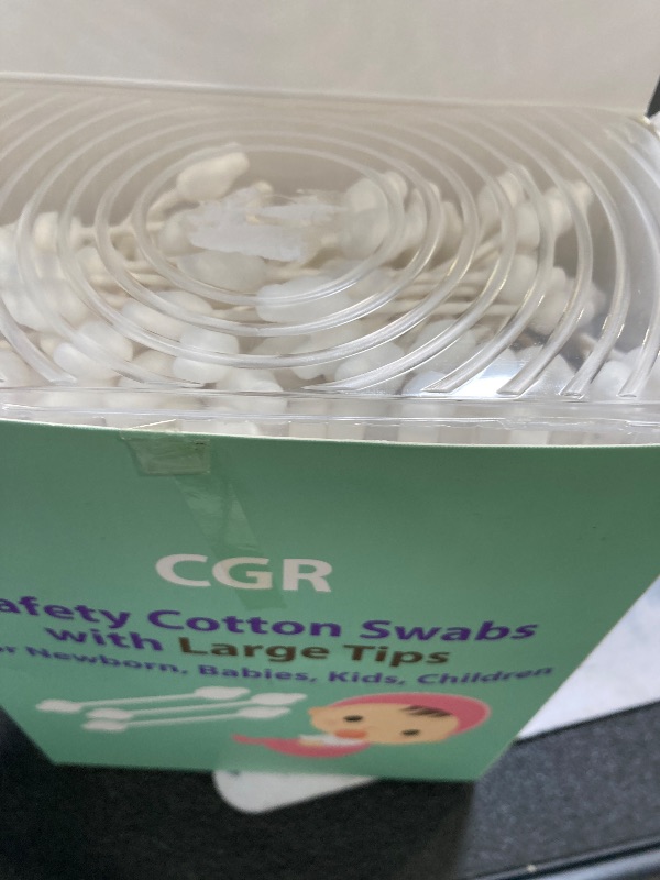 Photo 1 of 400pcs CGR Baby Safety Cotton Swabs with Large Tips for Newborn, Babies, Kids, Children, 100% Organic Cotton, White Paper Sticks, 5 Pack of 80 Swabs Total(2 Boxes and 3 Bags)