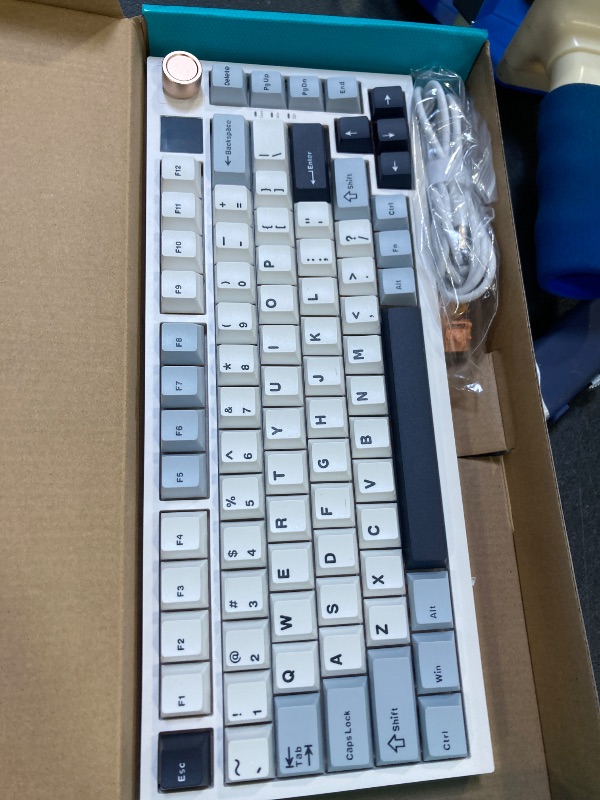 Photo 1 of 75% Wireless Mechanical Gaming Keyboard, Creamy Sound, Hot Swappable, Pre-lubed Linear Switches, Gasket Structure, Multimedia Display, RGB Backlit, 2.4GHz/USB/BT5.0, Custom Keyboard for Win/Mac