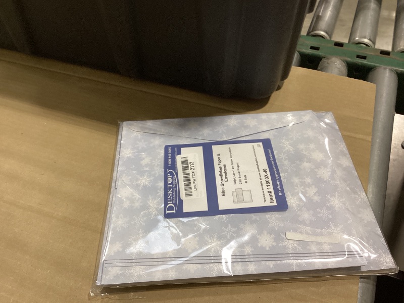 Photo 1 of 40 Sets - Blue Snowflakes Holiday Paper & Envelopes - 8.5 x 11 Holiday Letterhead Set for Inkjet or Laser Printers – Christmas Writing Paper with Matching Envelopes