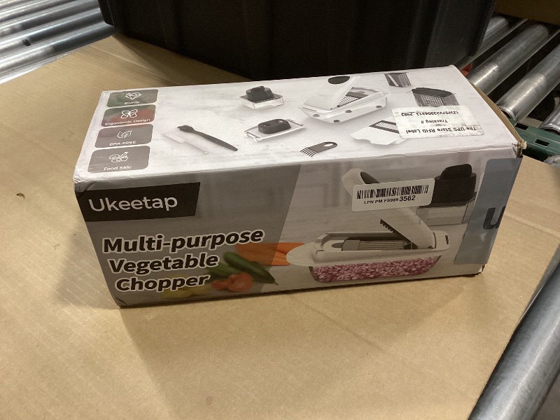 Photo 1 of 12 Blade All-in-1 Vegetable Chopper Mandoline Slicer with Container, Spiralizer with Containers, Food Chopper, Onion Chopper, Veggie Cutter for Salad, Kitchen Gadgets Accessories Essentials, White