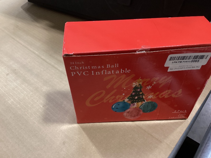 Photo 1 of 2Pcs 24 Inch PVC Inflatable Christmas Balls Xmas Giant Inflatable Ornaments Balls, Outdoor Inflatables Christmas Ornaments Ball Xmas Hangable Blow up Ball for Indoor Yard Porch(Classic Style, 2Pcs)