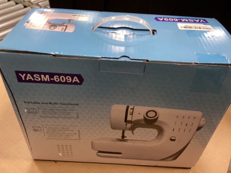 Photo 1 of Flying Banana Mini Sewing Machine for Beginners, Portable Electric Small Mending Machine with 12 Stitches, Foot Pedal, LED Light, 2 Speeds, Kids Sewing Kit for Boys & Girls 6-12 Years Old - White