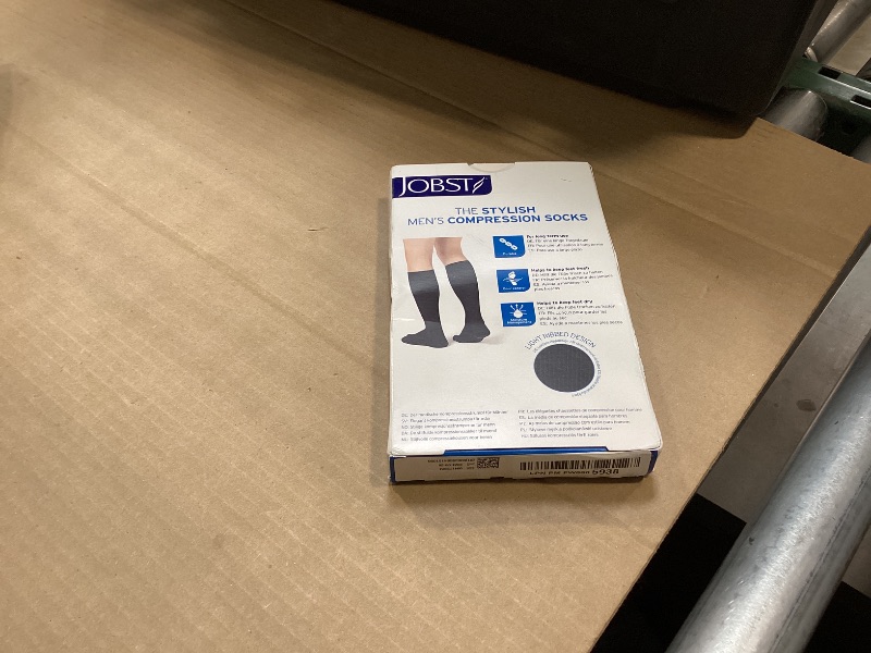 Photo 1 of JOBST forMen Knee High 30-40 mmHg Ribbed Dress Compression Socks, Closed Toe, Medium, Black