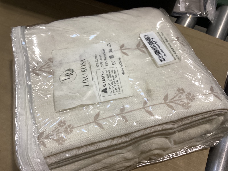 Photo 1 of 108 Inch Extra Long Curtains,Semi Sheer 9FT 9 FT Boho Floral Pattern Pleated Linen Drapes 108 Inches Long 2 Panels Set for Living Room