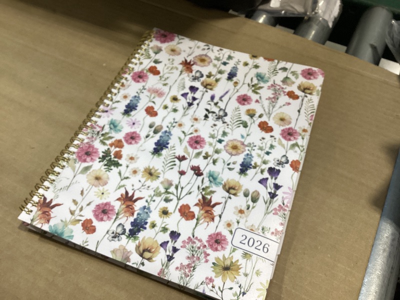 Photo 1 of 2026 Planner, Weekly and Monthly Calendar Planner for Women, Jan 2026 - Dec 2026, Hardcover Planning Agenda book with Tabs, Spiral Bound, Inner Pocket, Perfect for School Office Supplies, 8.5" x 11" - Wildflowers