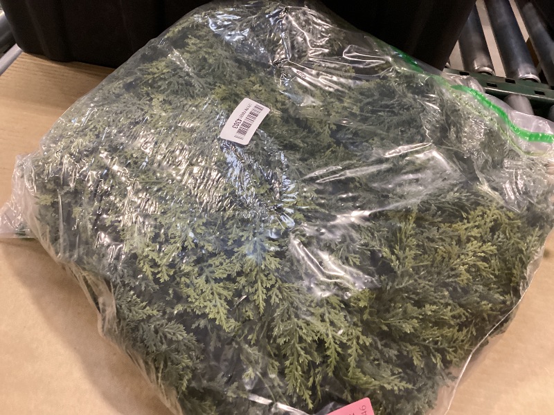 Photo 1 of 2Pcs 9FT Christmas Cedar Garland Artificial Real Touch Thickness Realistic Greenery Pine Garland for Mantle Fireplace Outdoor Indoor Christmas Decorations