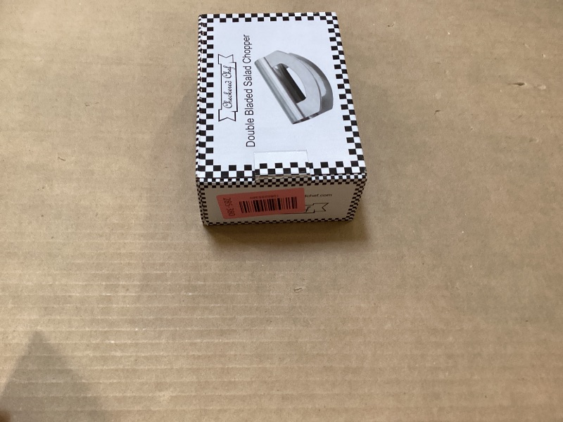 Photo 1 of Checkered Chef Salad Chopper Tool, Mezzaluna Knife Stainless Steel Vegetable Rocker